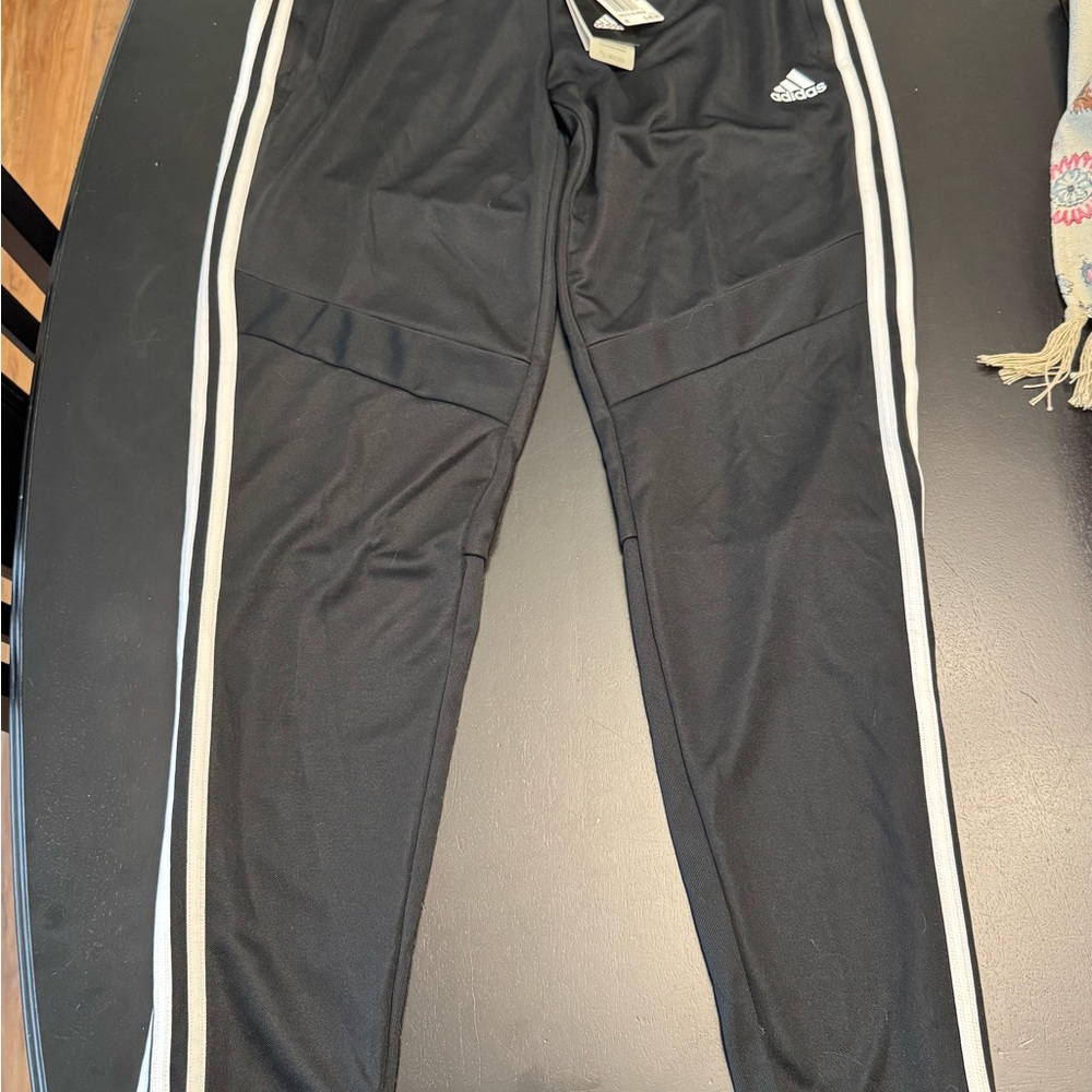 Adidas Black and White Sweatpants Tapered Fit